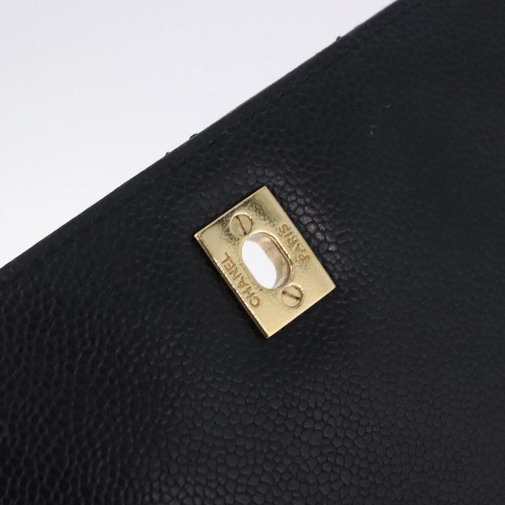 Chanel Coco Top Handle Quilted Caviar With Lizard Black Leather Handbag - Picture 15 of 16